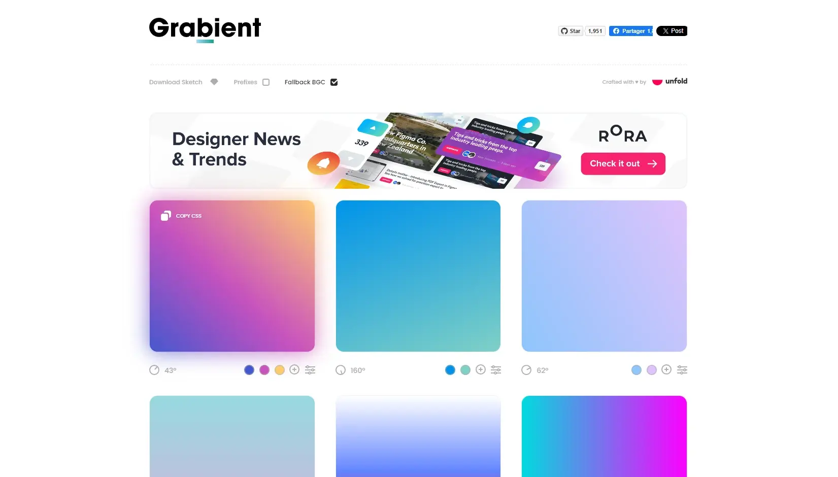 Générateur dégradé couleur en ligne grabient