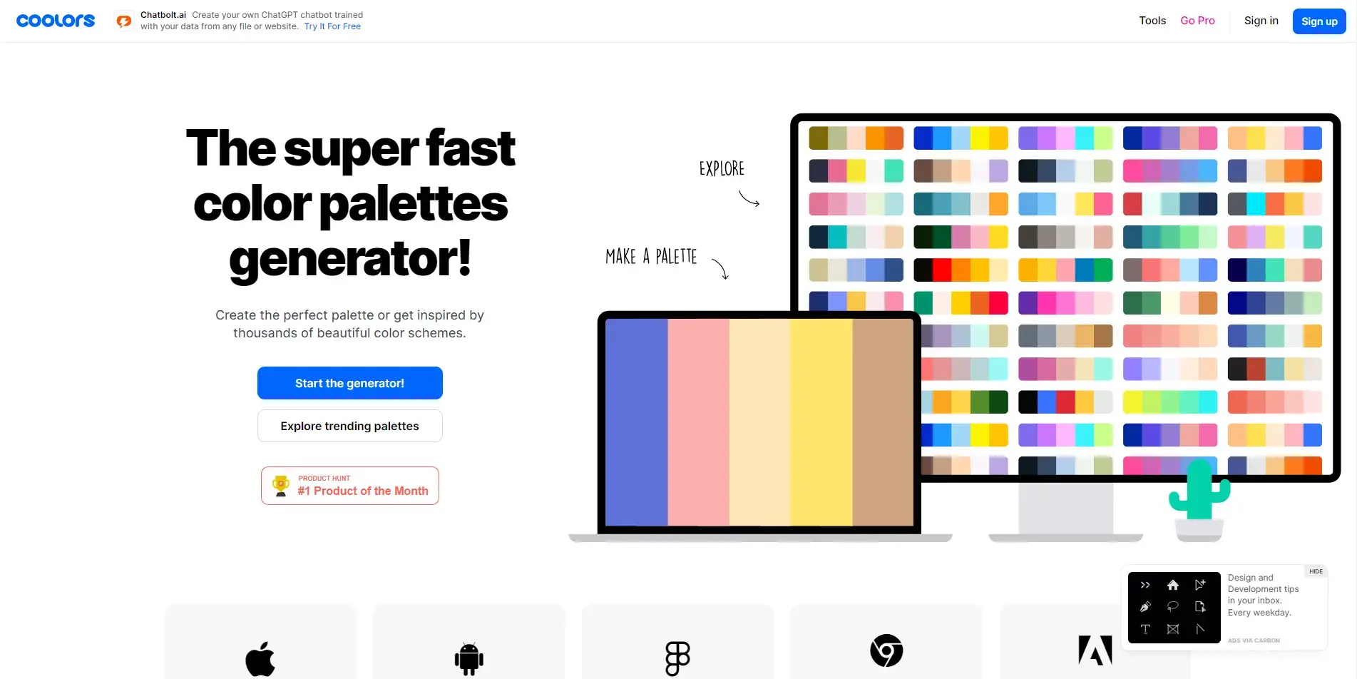 Blogduwebdesign outils design generateurs palettes couleurs en ligne coolors