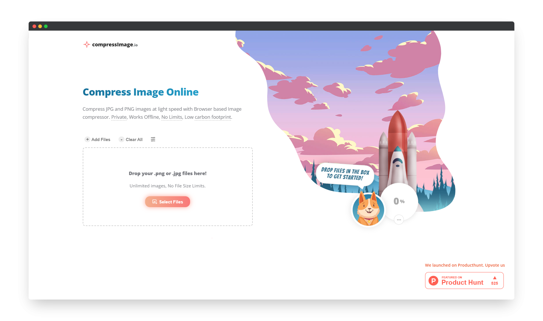 Outil compresser image compress image io