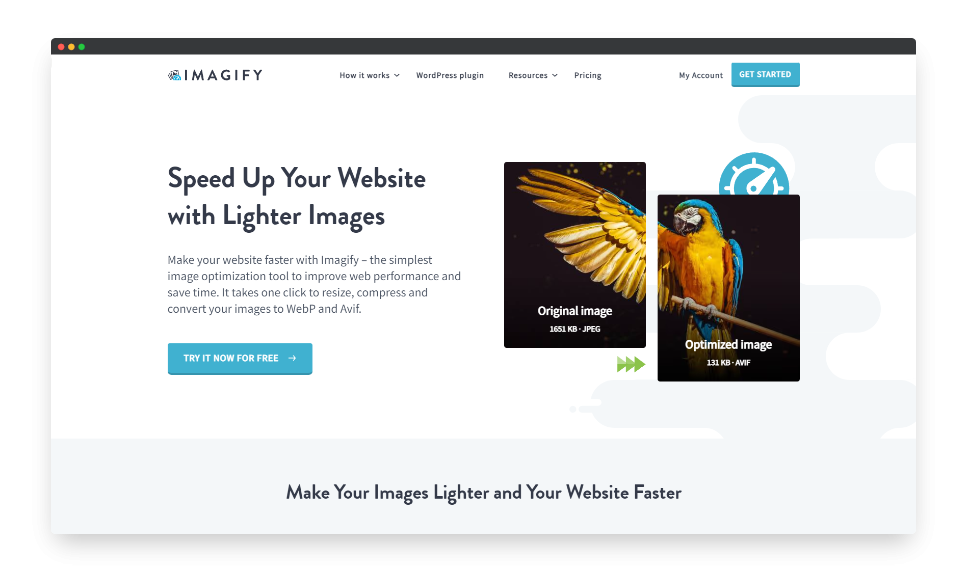 Outil compresser image imagify