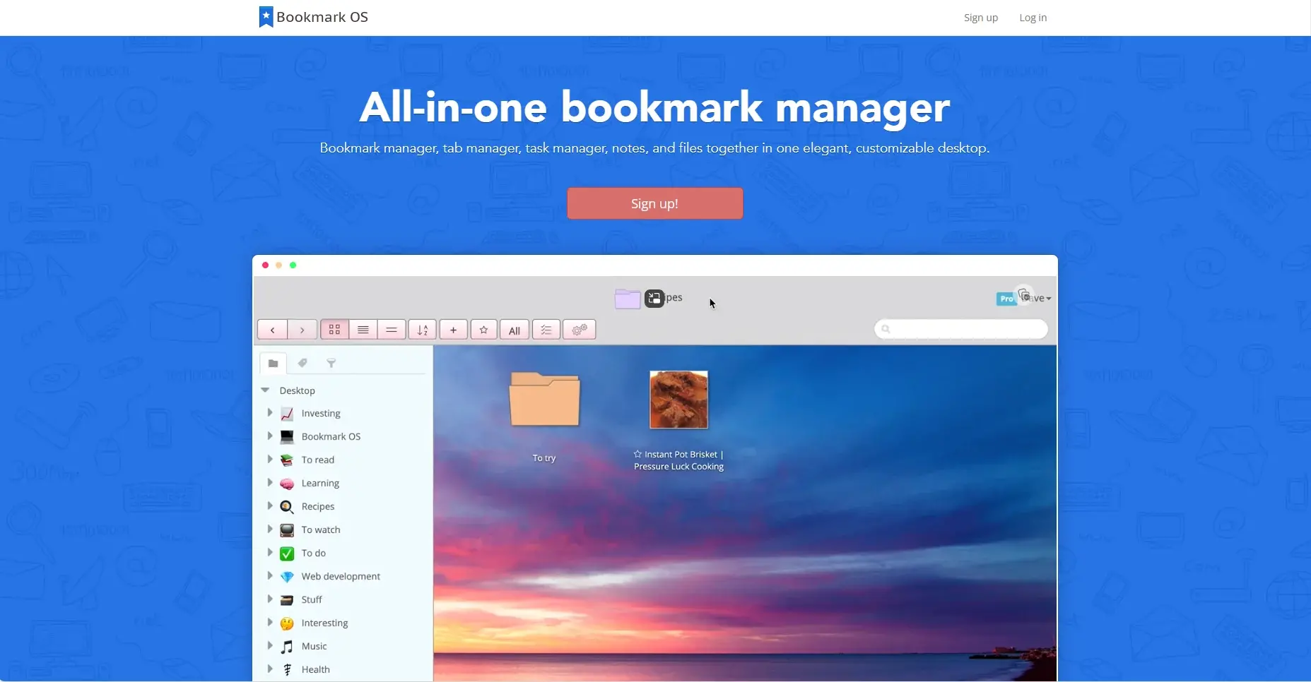 Gestionnaire favoris bookmark os