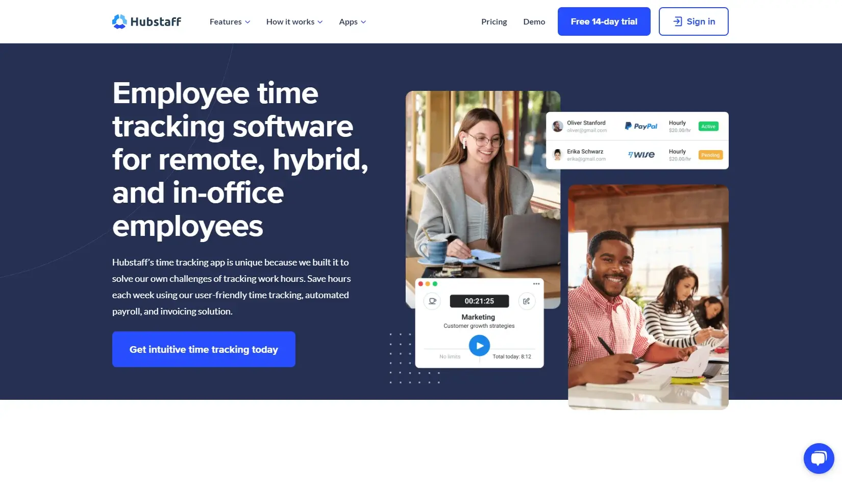 Logiciel time tracking hubstaff