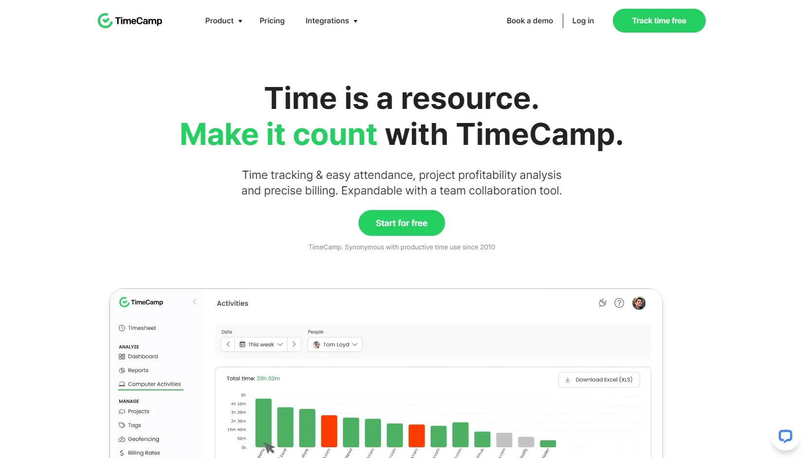 Logiciel time tracking time camp