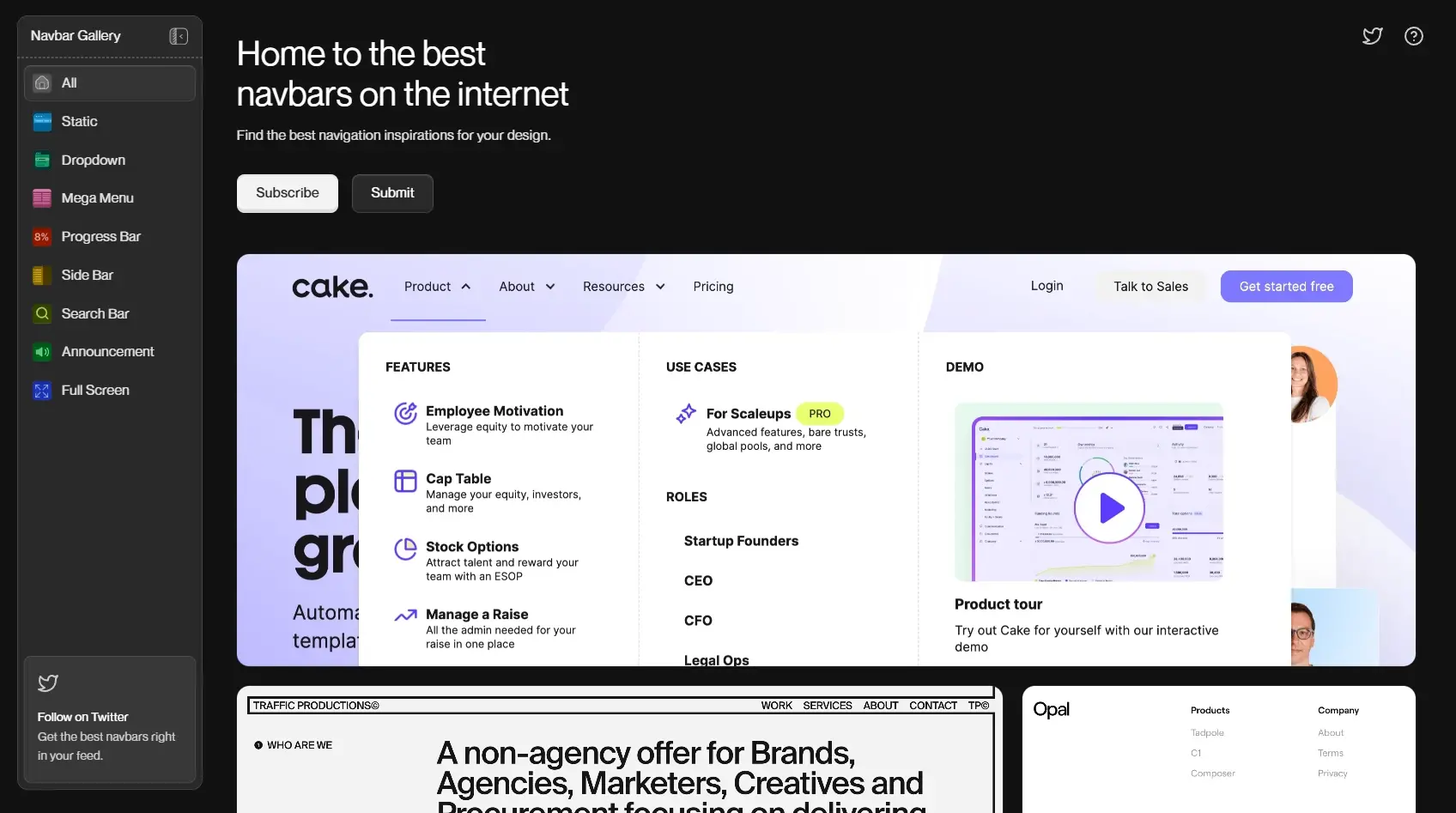 Blogduwebdesign outils productivite veille creative navbar gallery