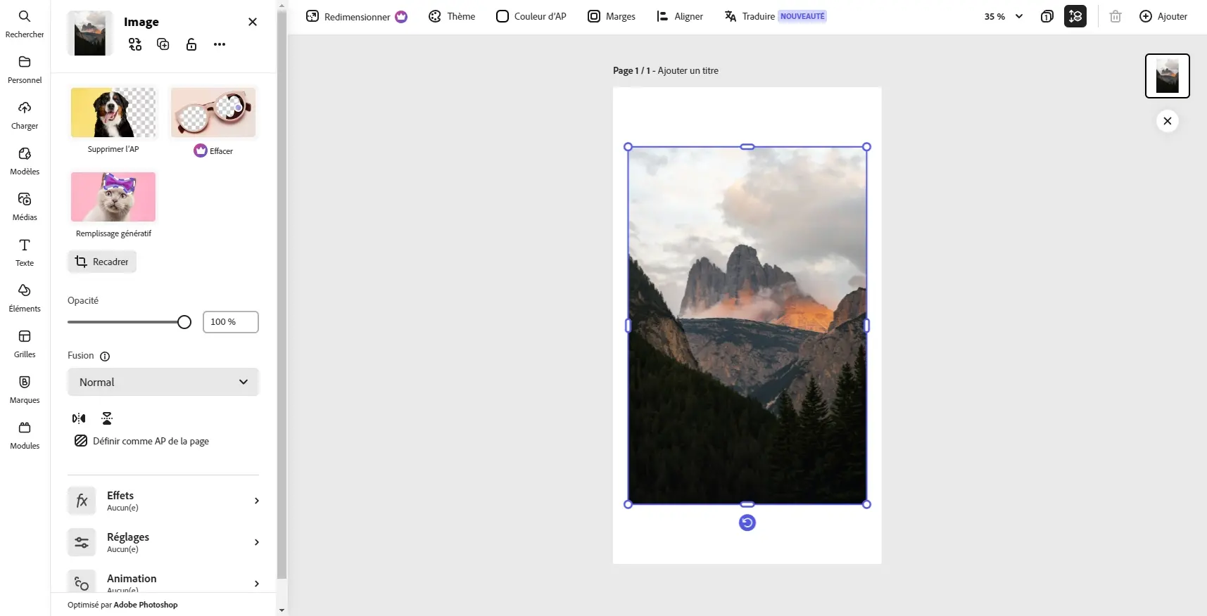 Logiciel de retouche photo gratuit adobe express