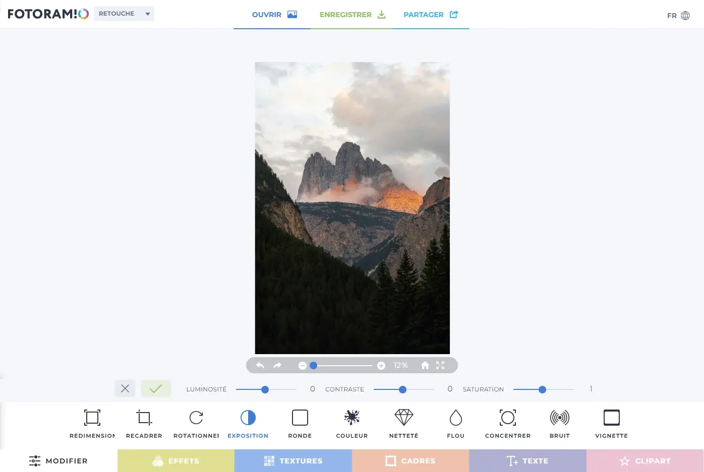 Logiciel de retouche photo gratuit Fotoramio