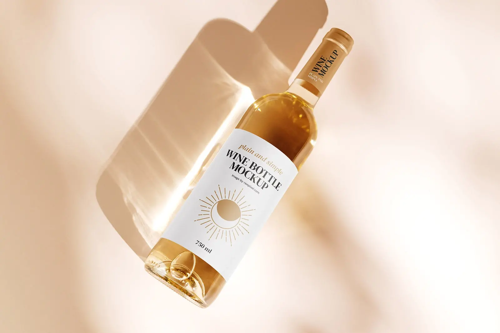 Mockup bouteille de vin blanc simple