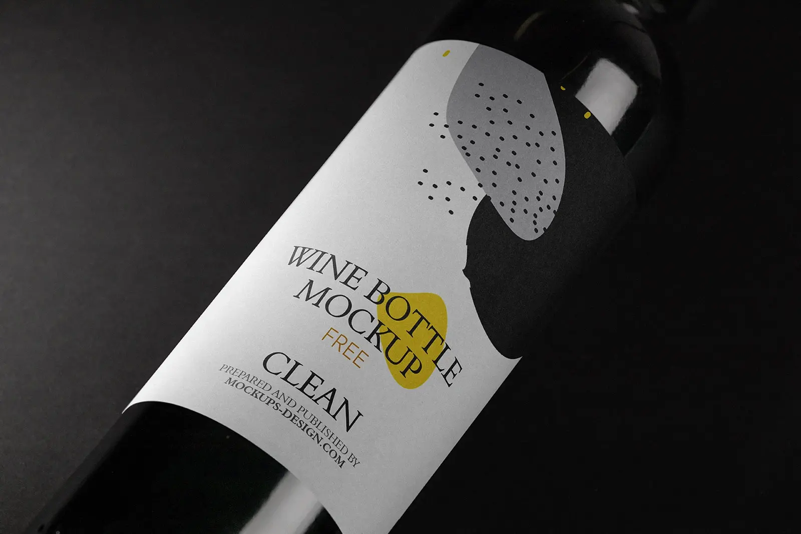 Mockup bouteille de vin rouge etiquette gros plan