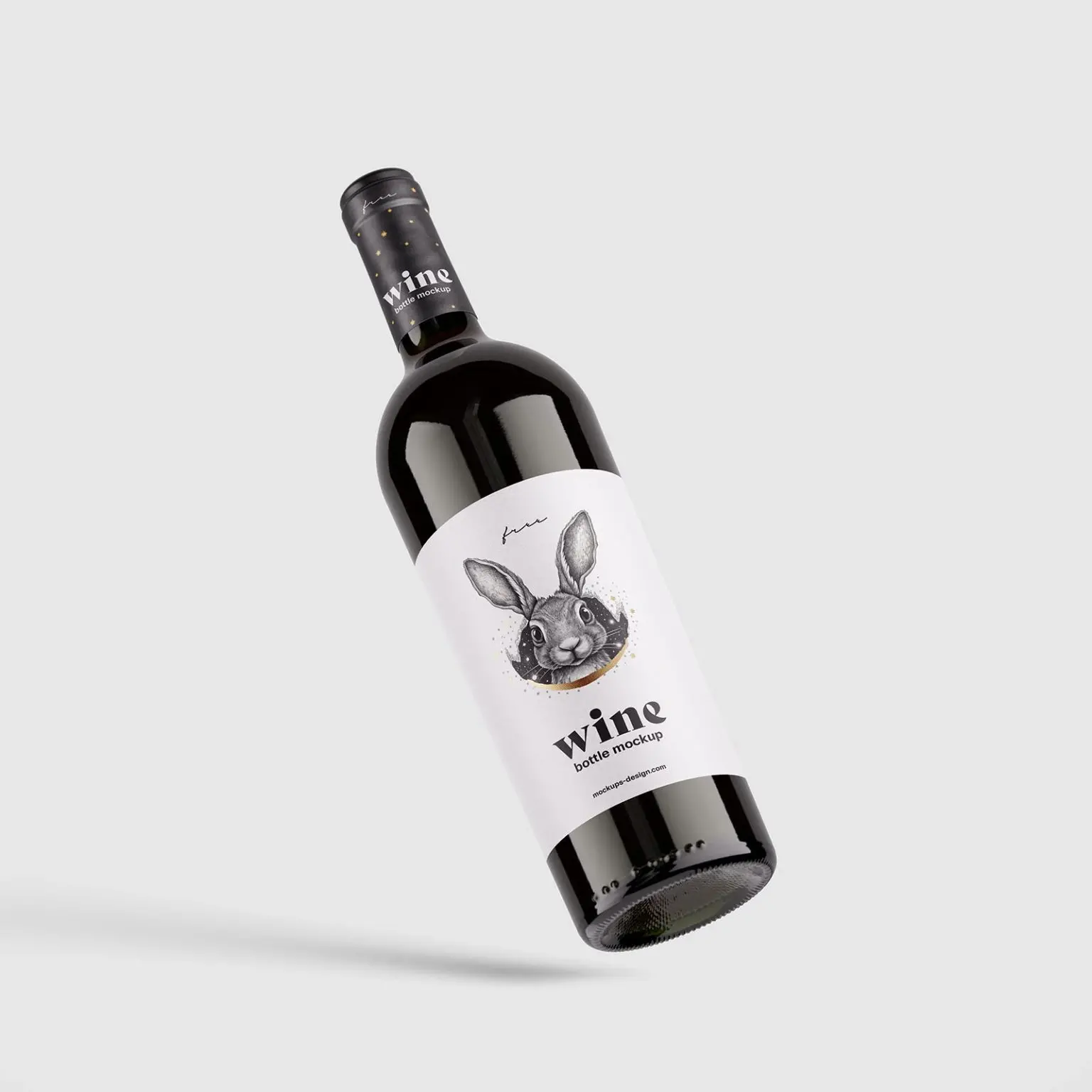 Mockup bouteille de vin rouge minimaliste