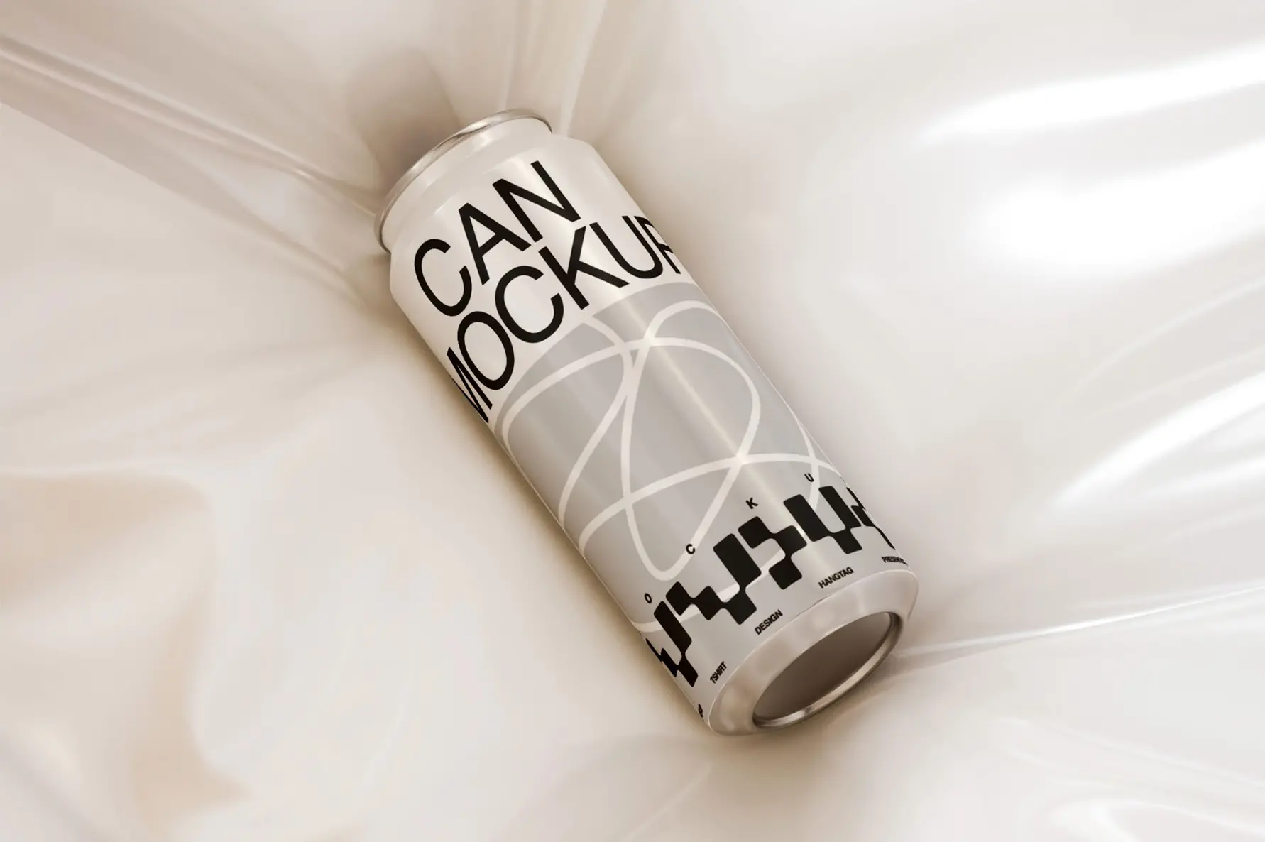 Mockup canette coussin