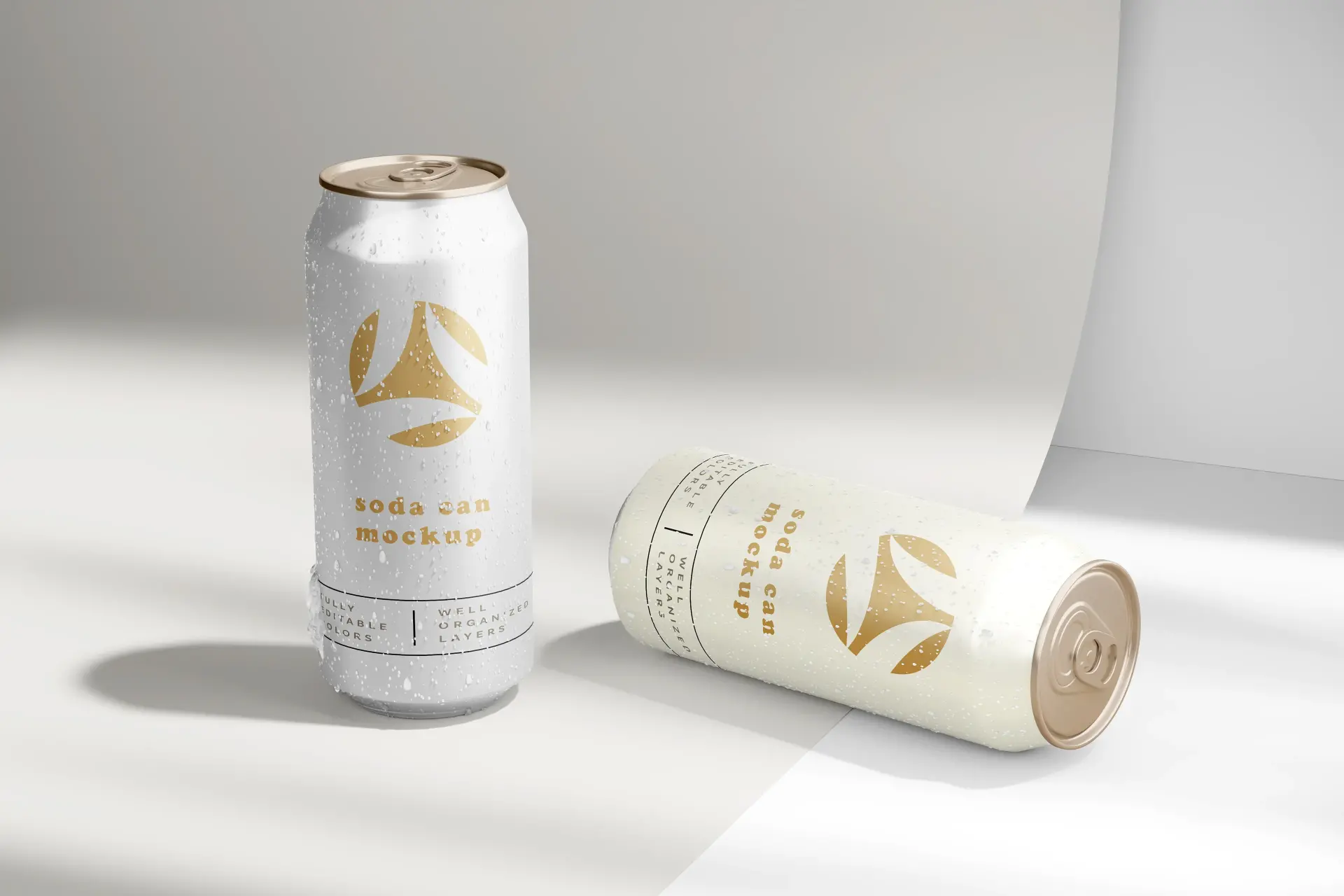 Mockup canette fines gouttelettes