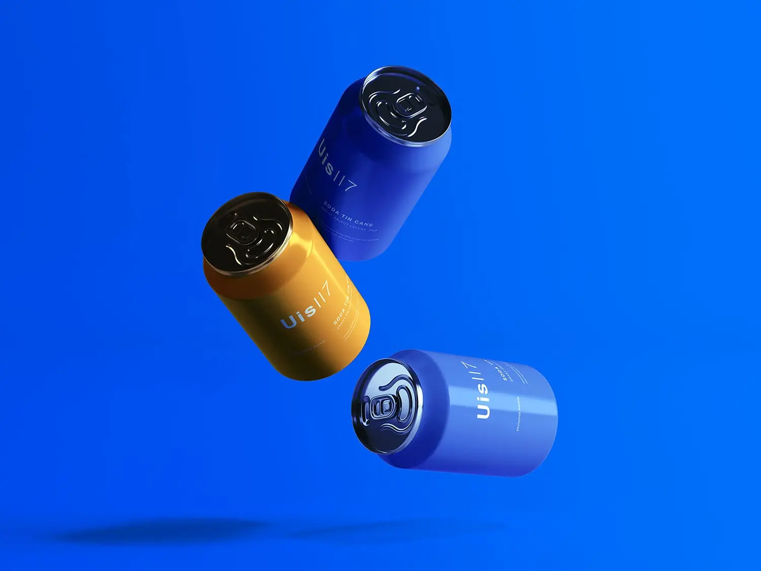 Mockup canette soda flottantes