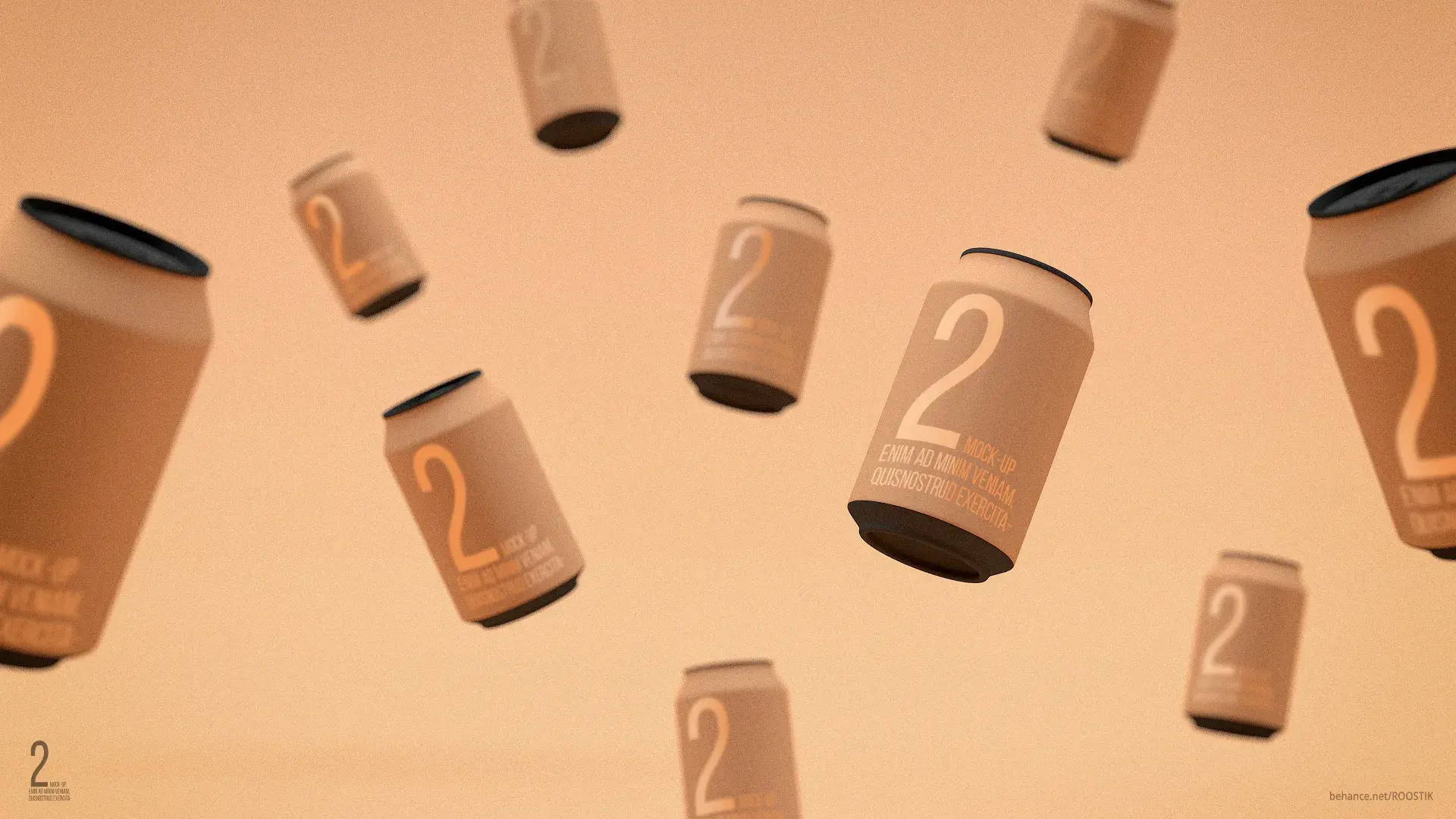 Mockup canette soda levitation