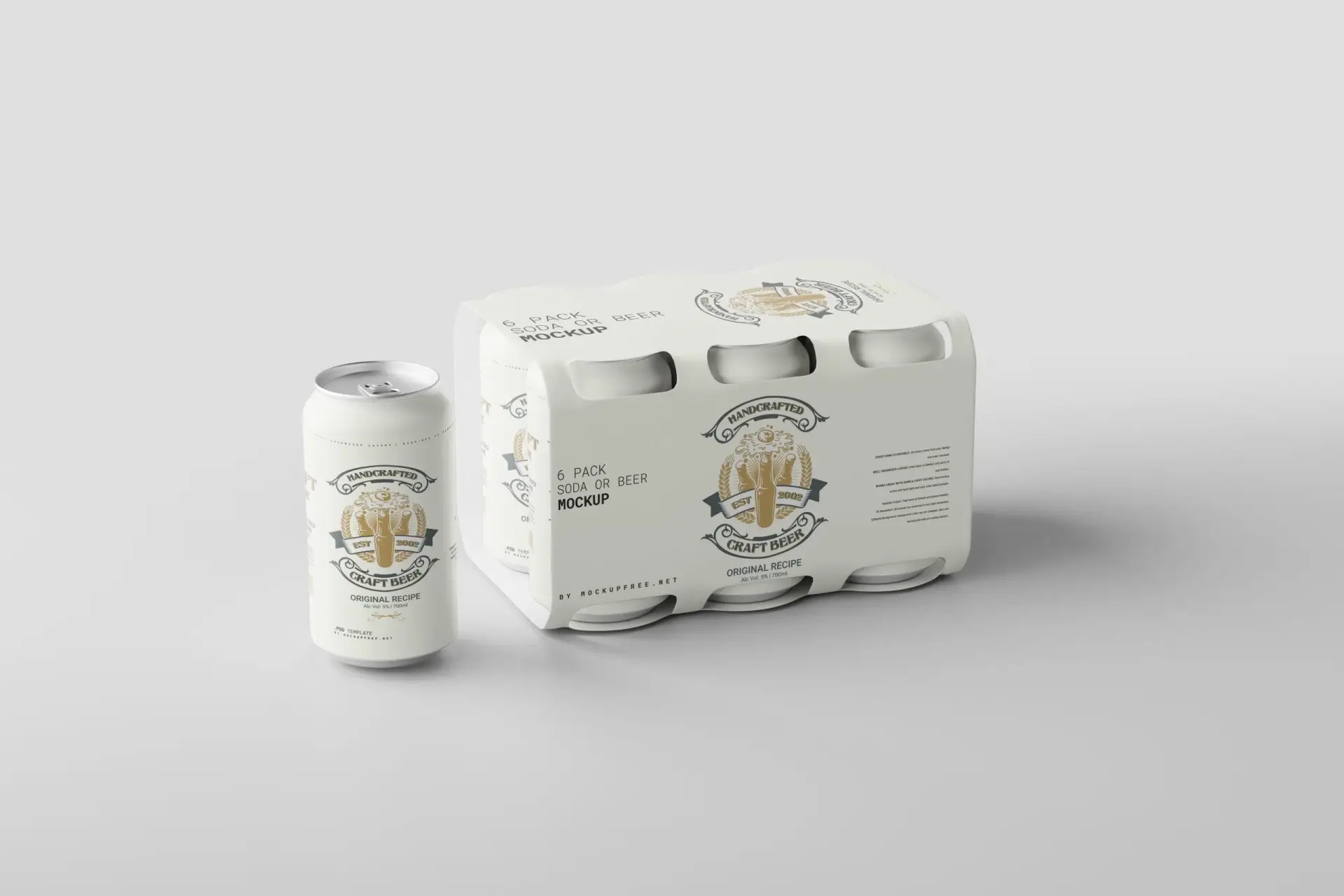 Mockup canette pack six canettes biere