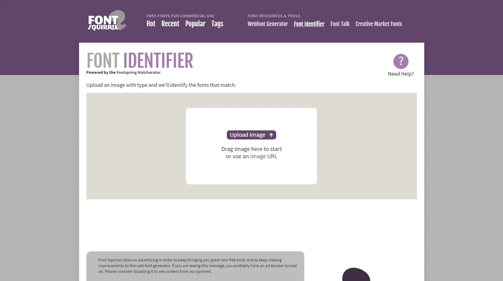 Trouver la police d'une image font identifier