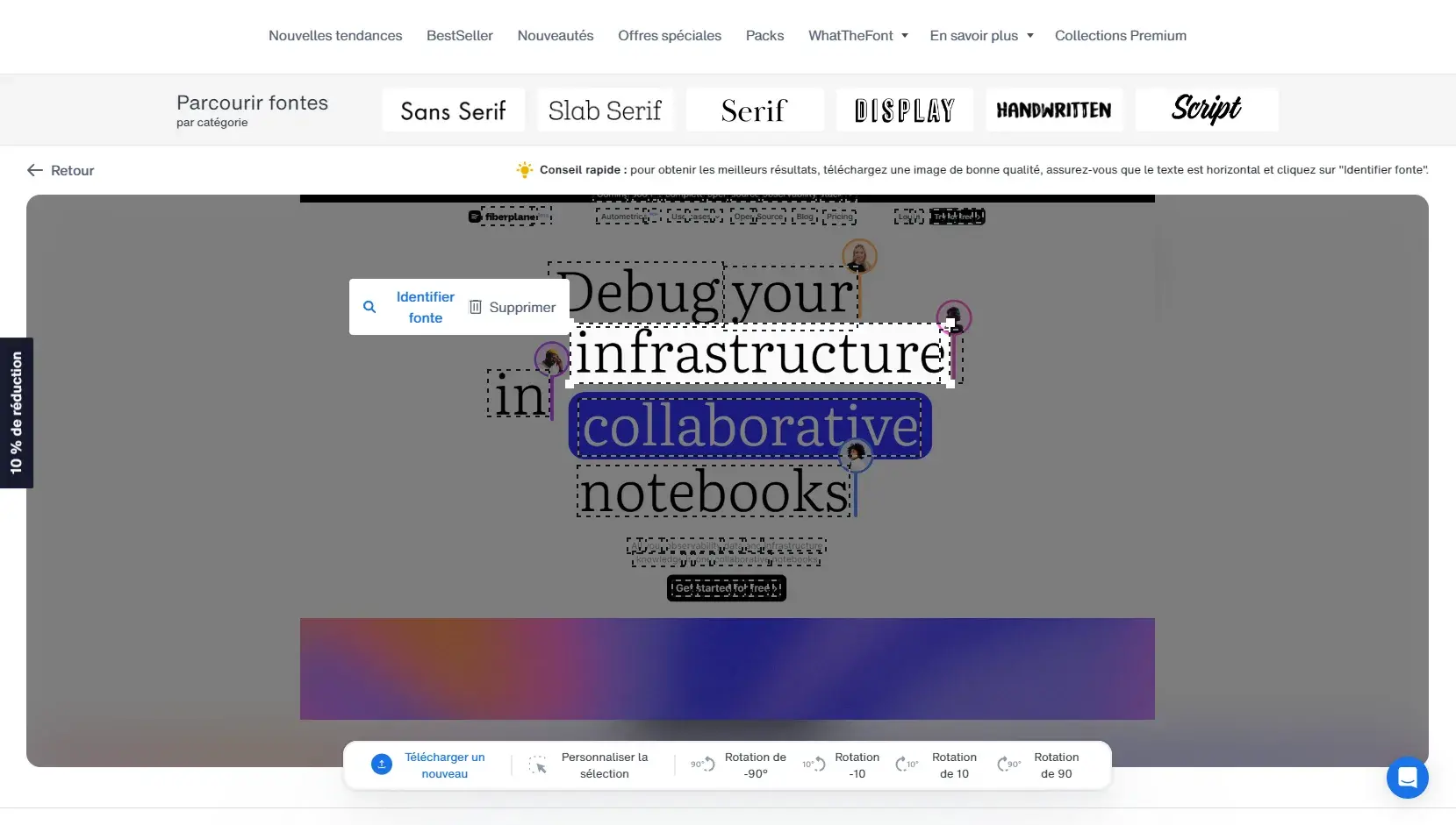 Blogduwebdesign ressources web retrouver typographie image what the font test selection