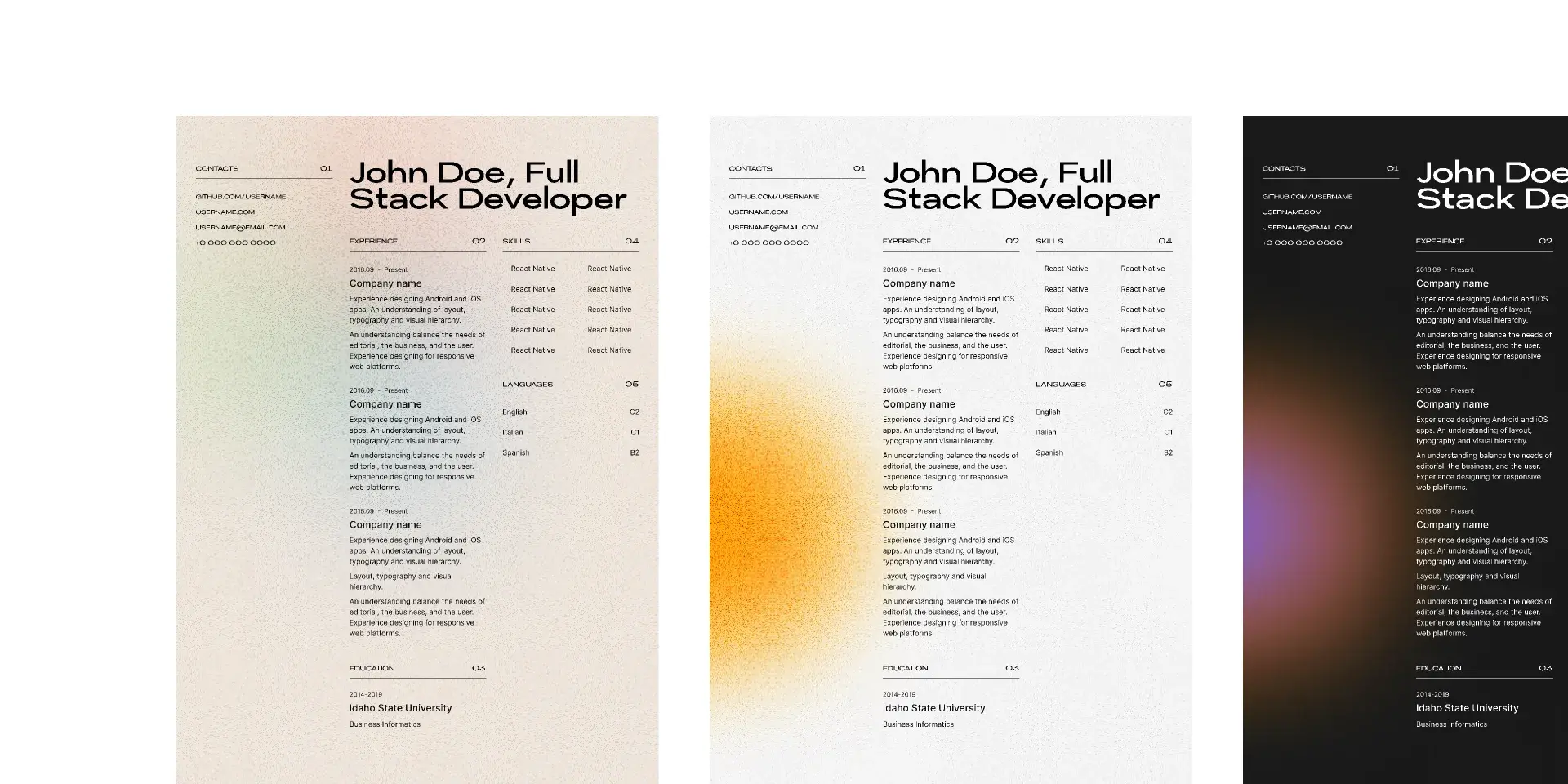 Blogduwebdesign ressources web templates figma cv developpeur full stack