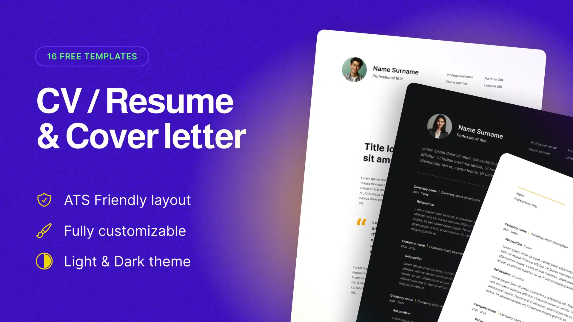 Blogduwebdesign ressources web templates figma cv lettre motivation