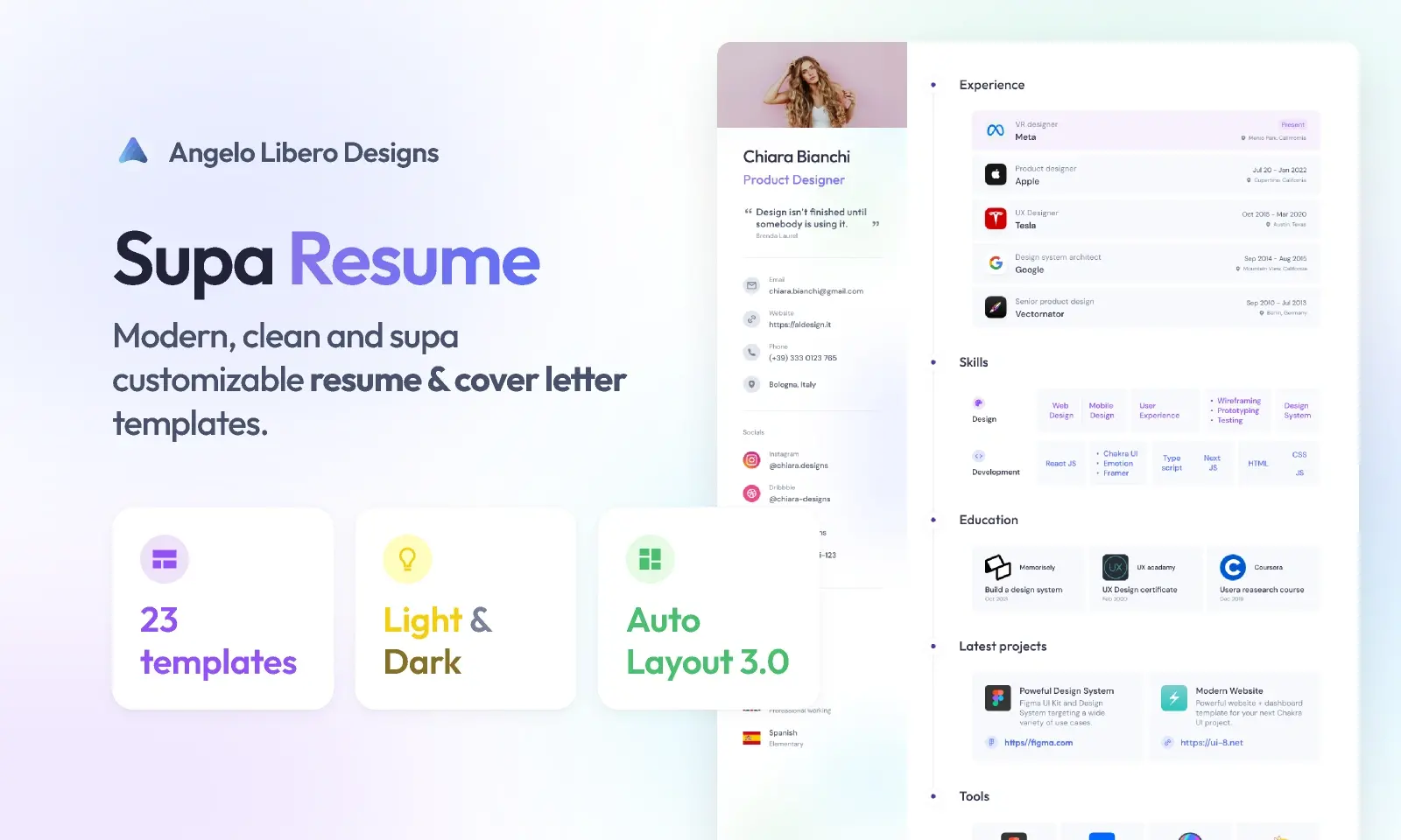 Blogduwebdesign ressources web templates figma cv moderne clean