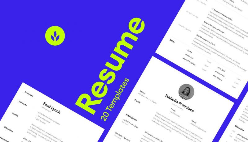 Blogduwebdesign ressources web templates figma cv pack 20