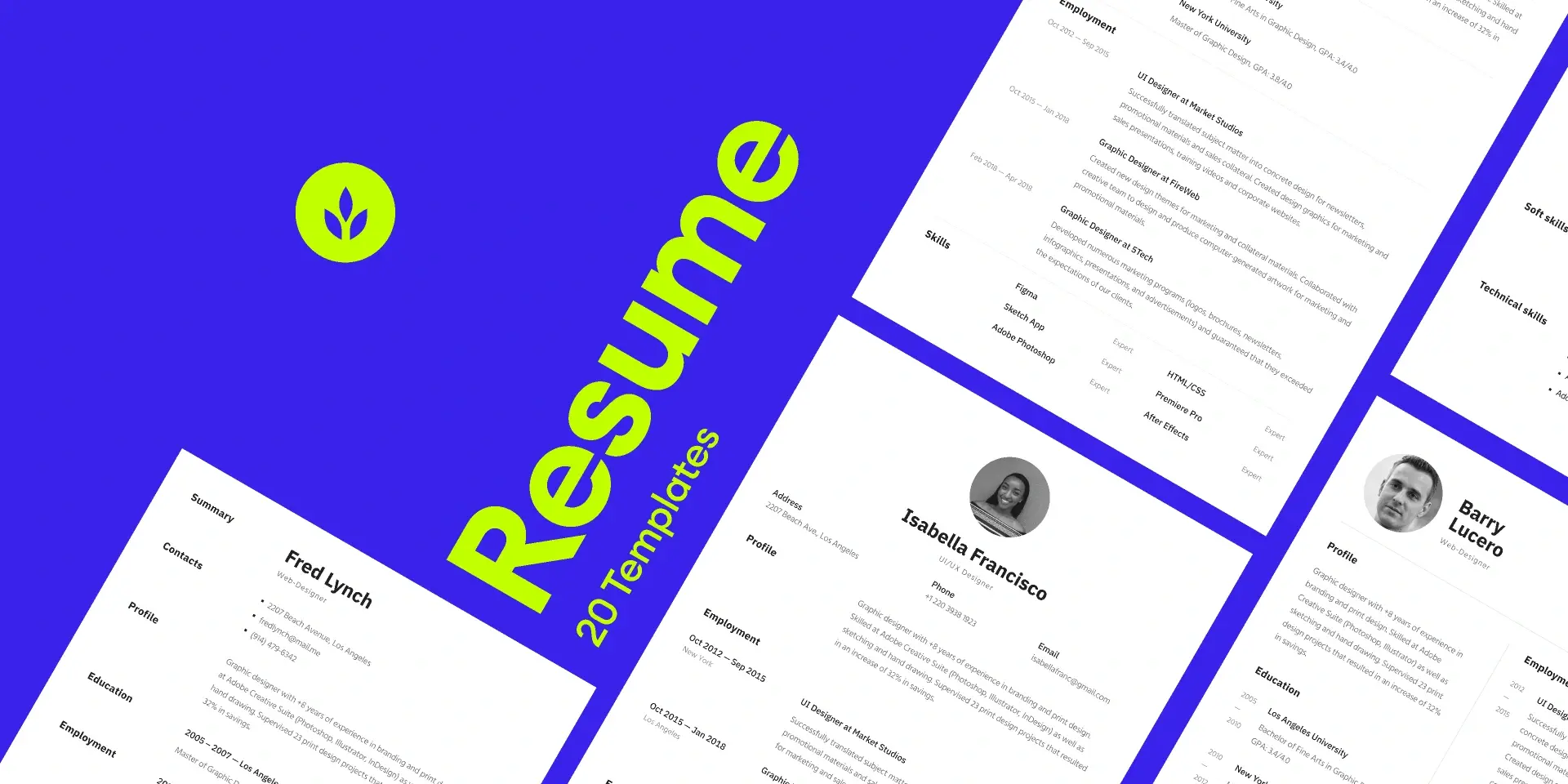 Blogduwebdesign ressources web templates figma cv pack 20