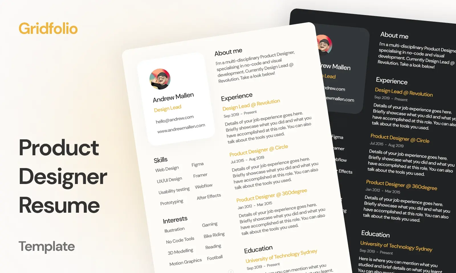 Blogduwebdesign ressources web templates figma cv product designer 2