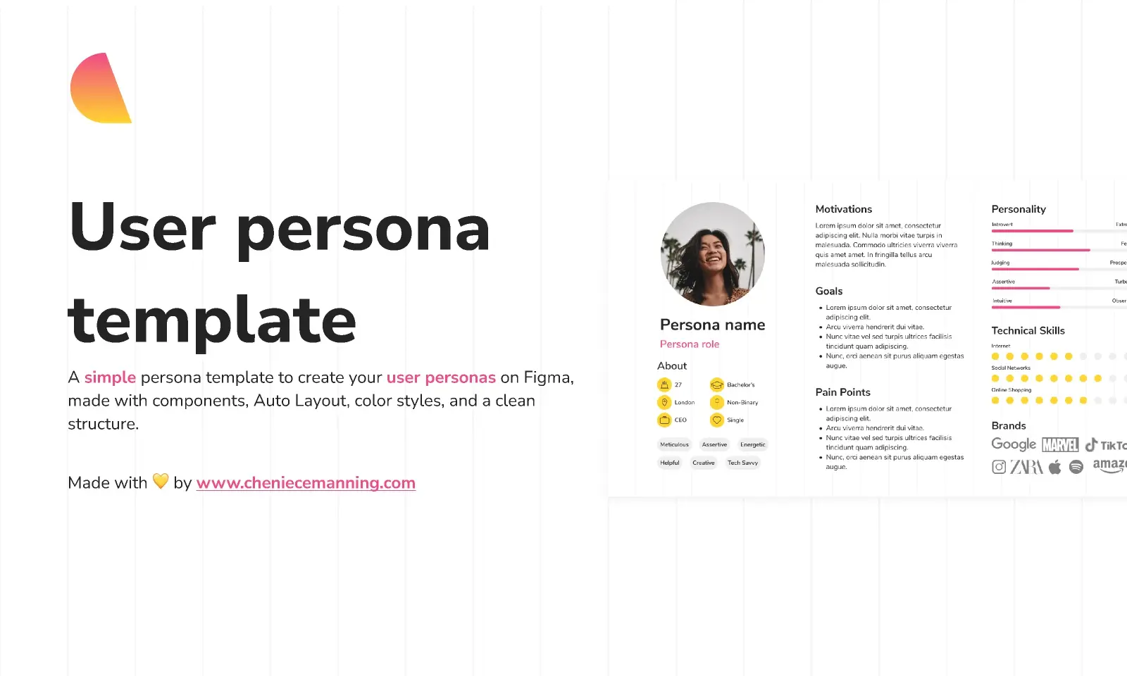 Blogduwebdesign ressources web templates user persona by cheniece manning