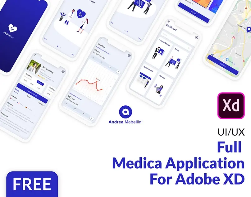 Template adobe xd medica application