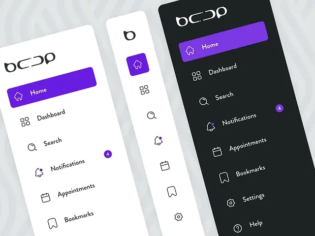 Template adobe xd - menu navigation anime