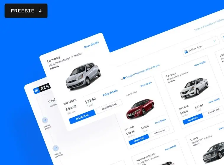 Template adobe xd - site location voiture