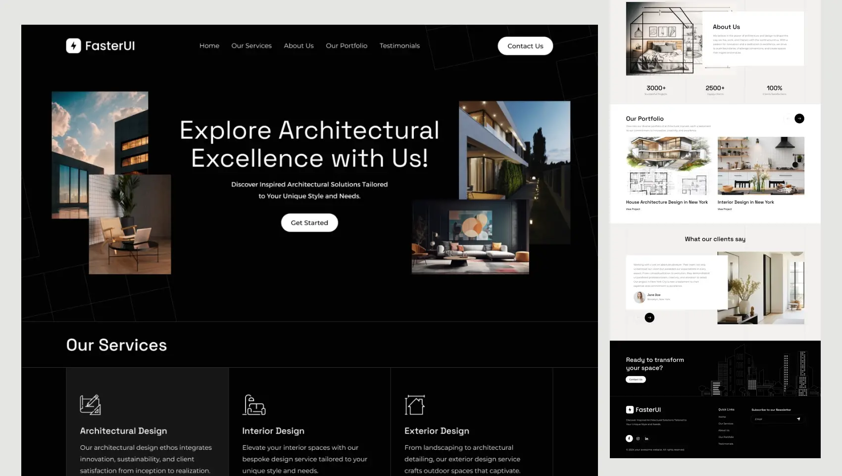 Template Figma website agence architechture