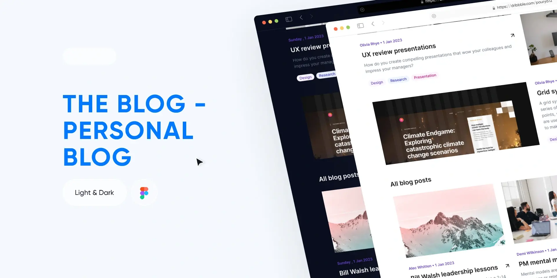 Template Figma website blog personnel