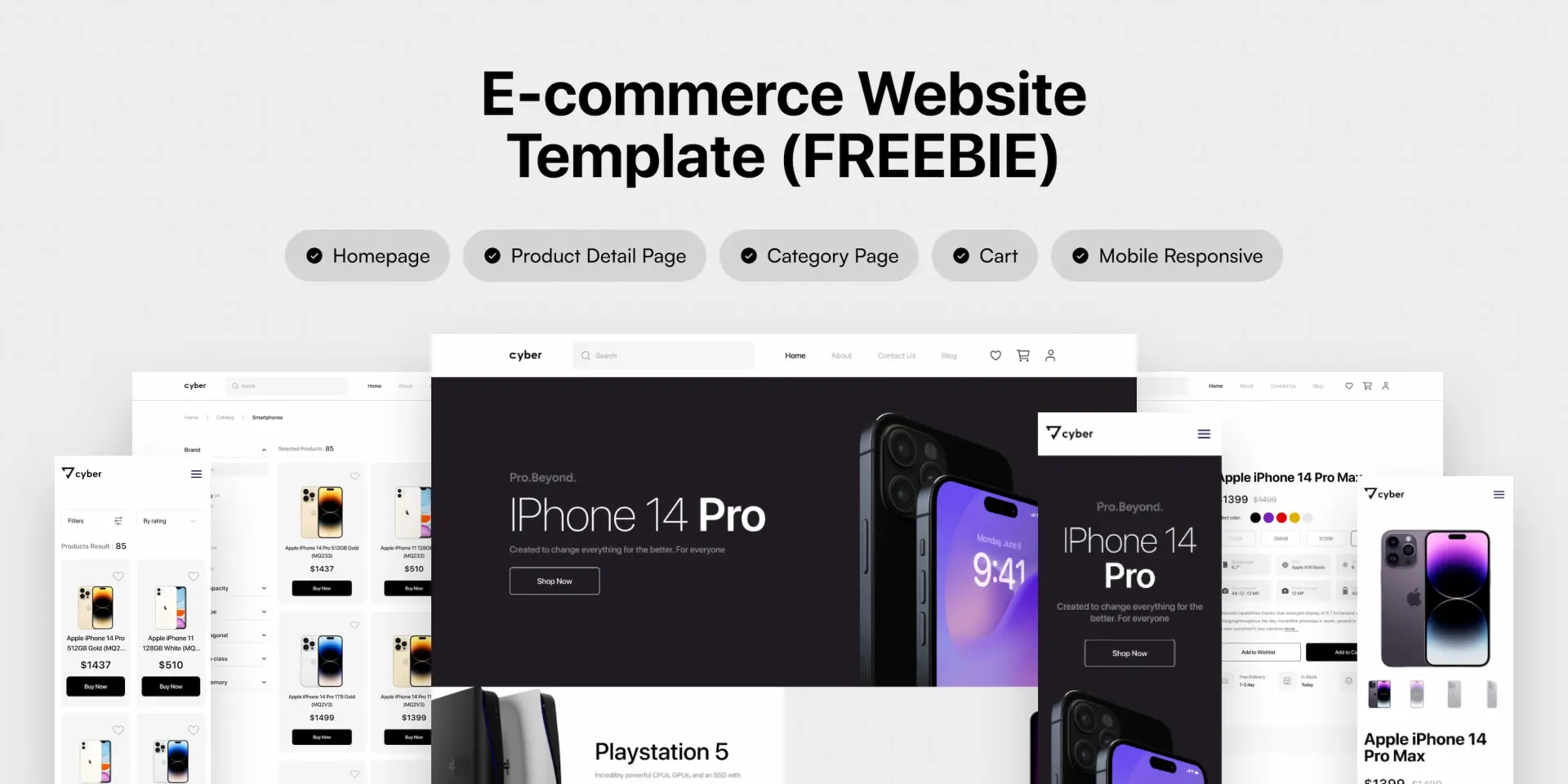 Template Figma website e-commerce responsive