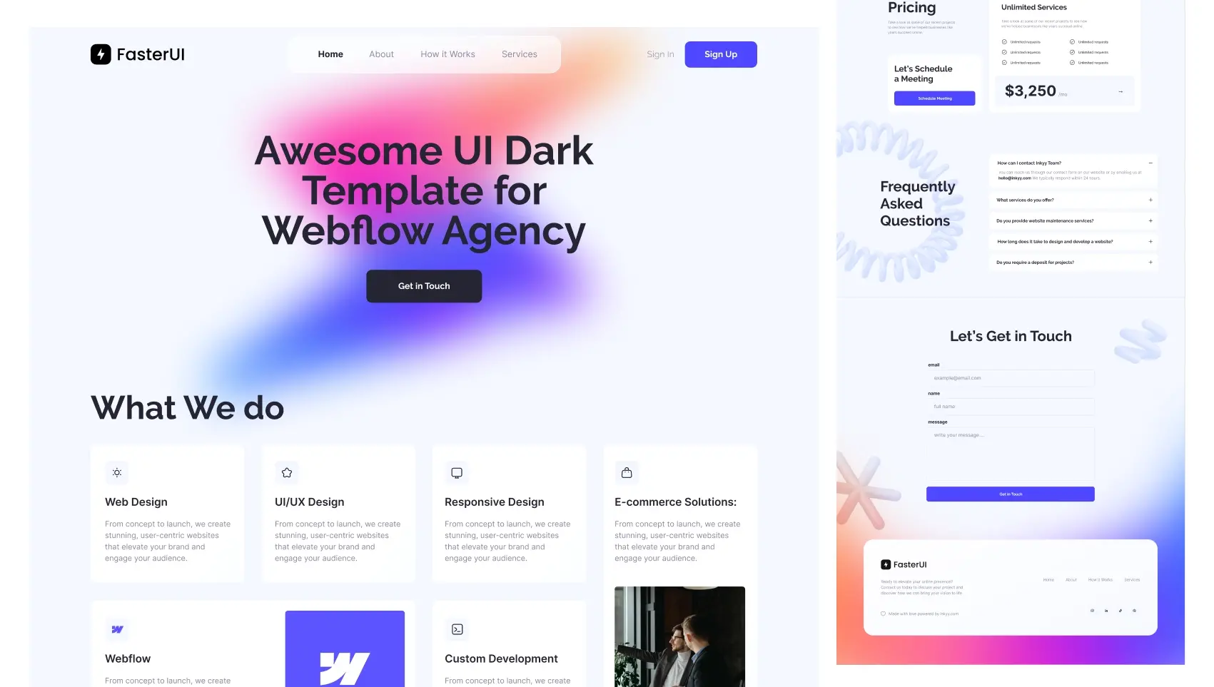 Template Figma website landingpage agence webflow