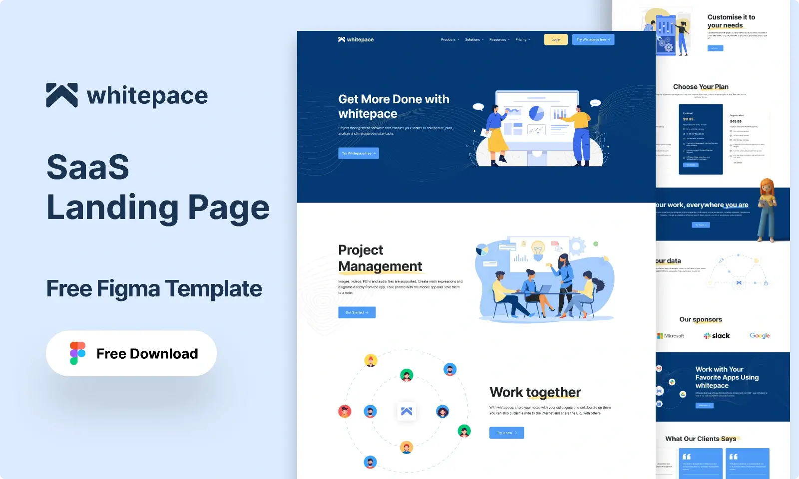 Template Figma website landingpage saas