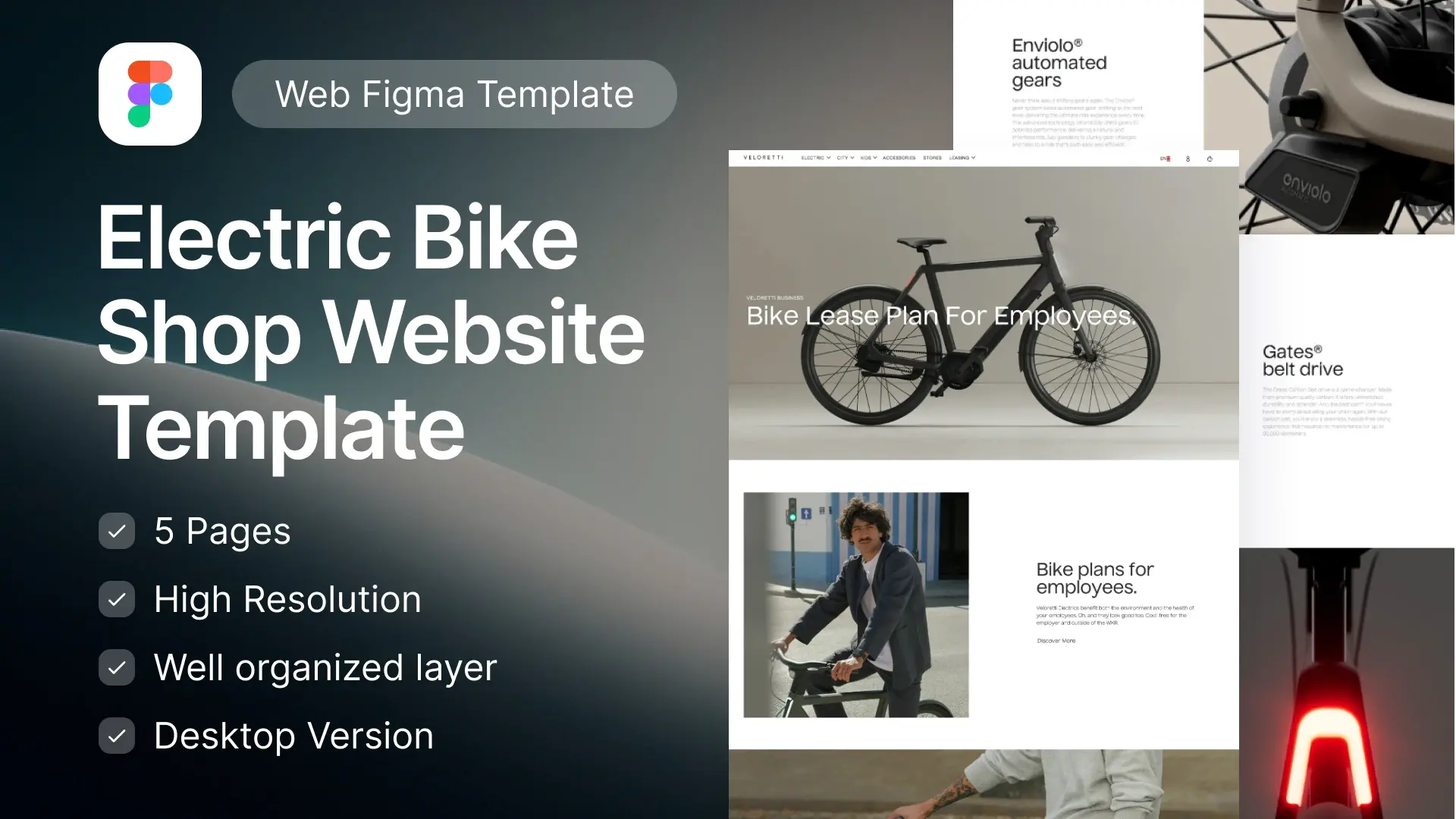 Template Figma website magasin velos electriques
