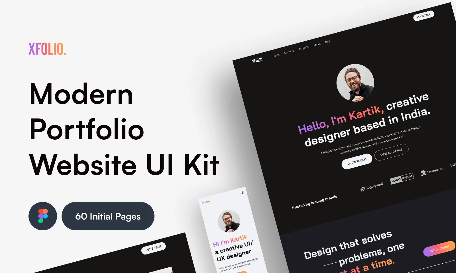 Template Figma website portfolio moderne