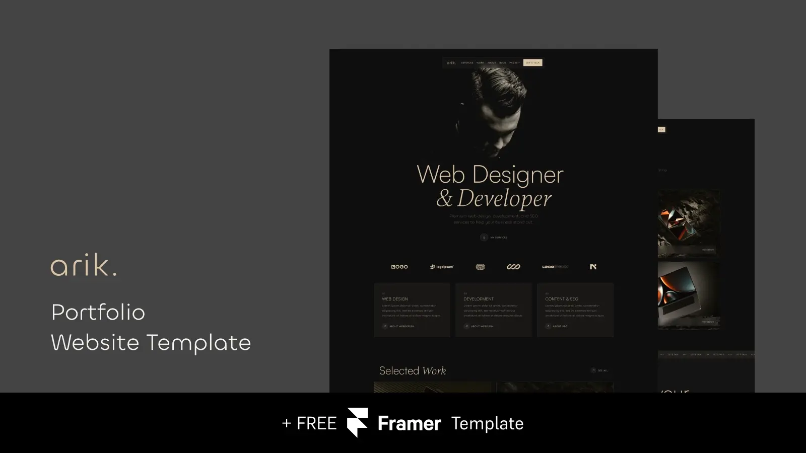 Blogduwebdesign templates figma gratuits site web portfolio sombre