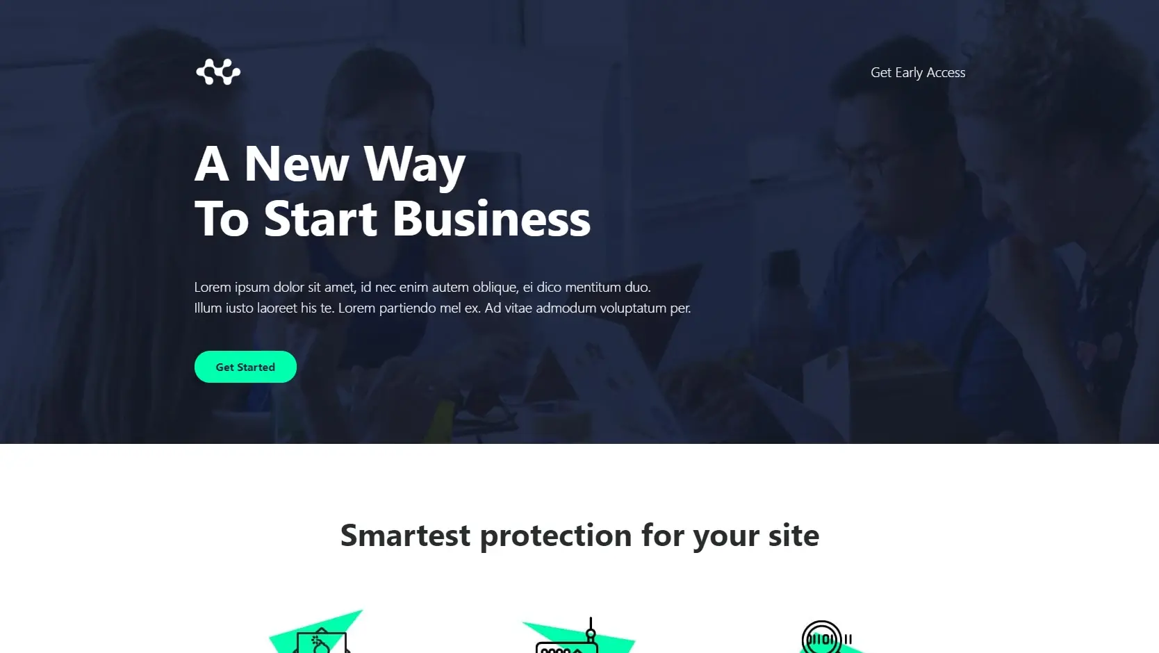 Template landing page HTML atlas