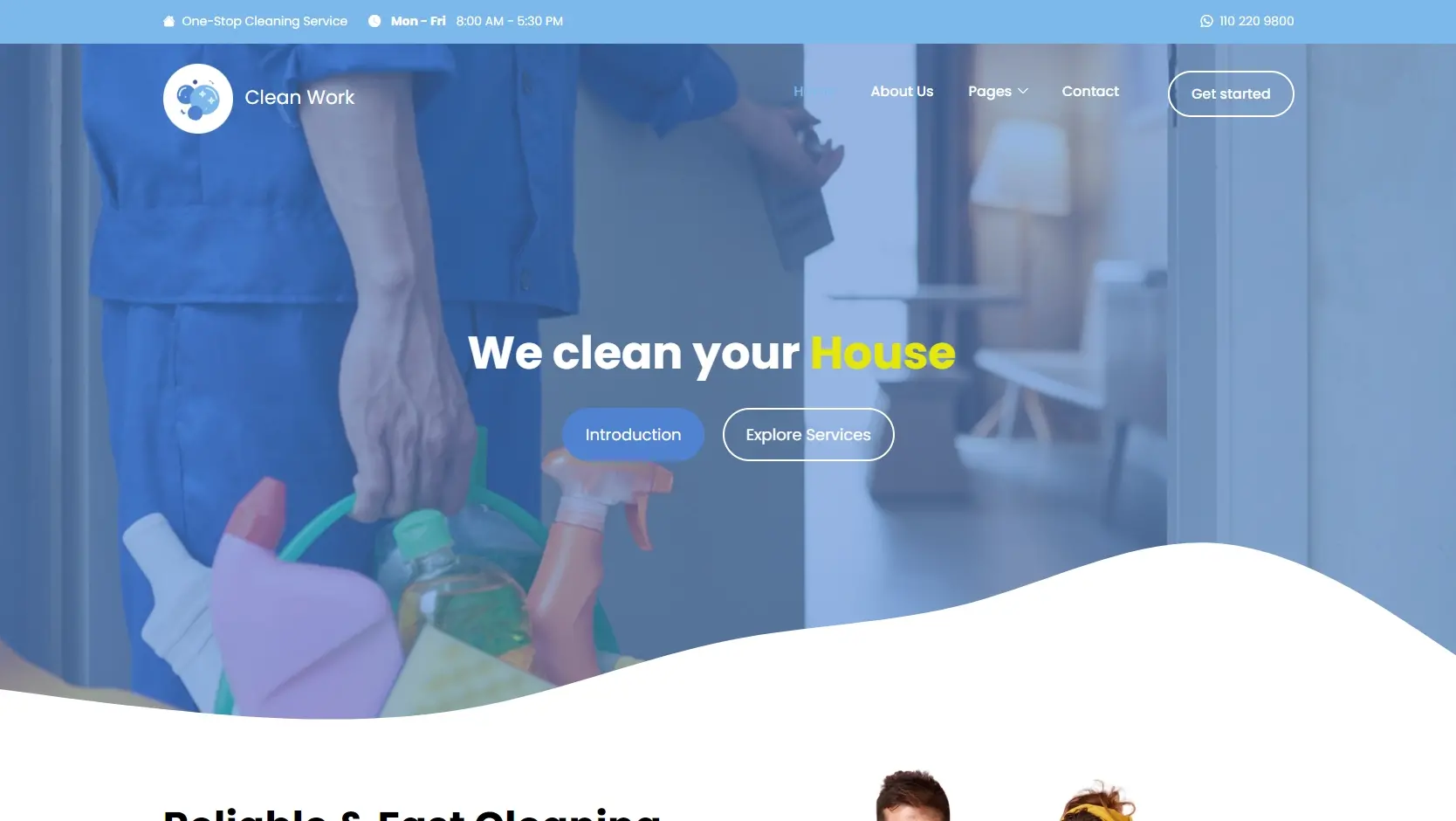 Template landing page HTML clean work