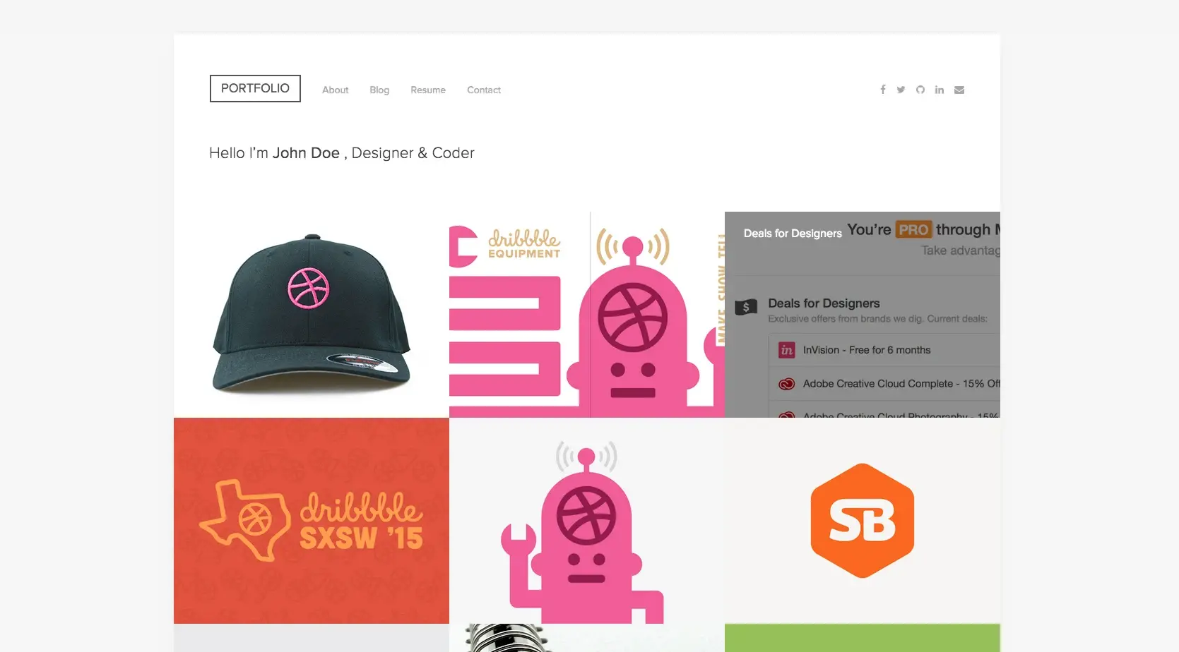 Template landing page HTML dribbble