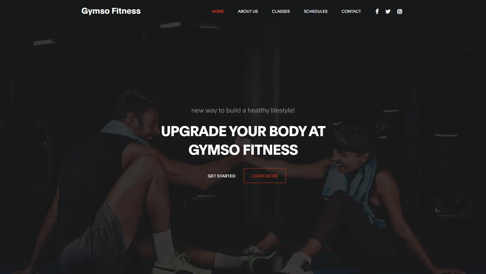 Template landing page HTML gymso fitness