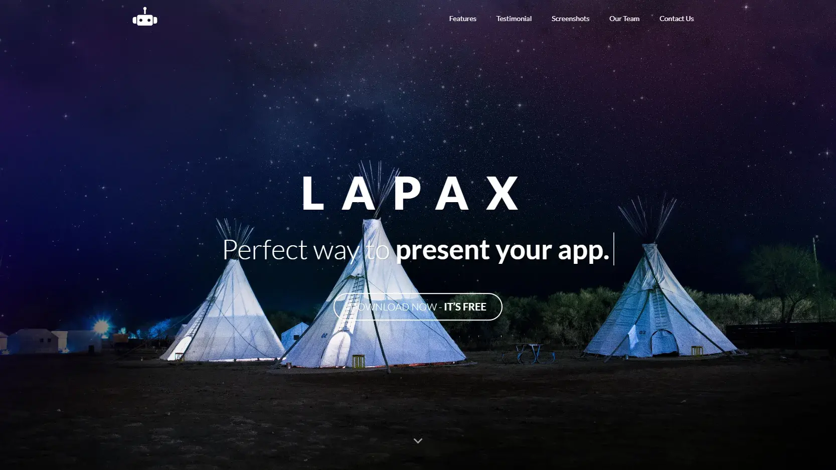 Template landing page HTML lapax