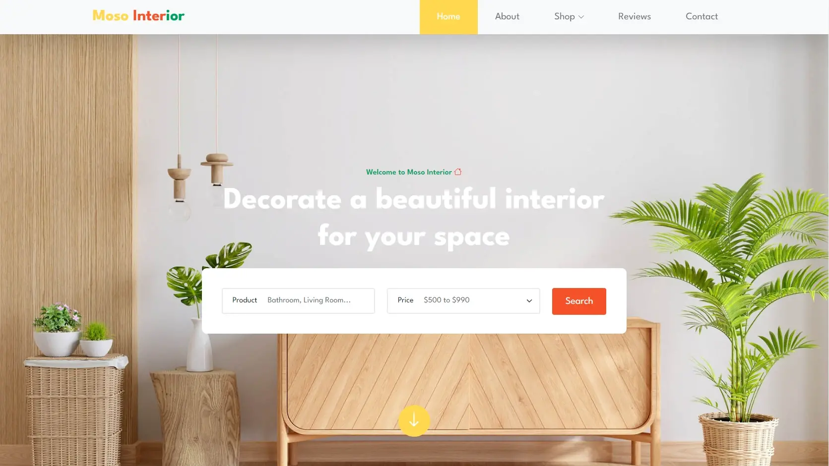 Template landing page HTML moso interior