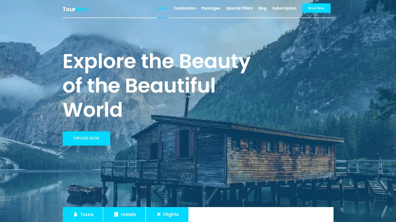Template landing page HTML tournest