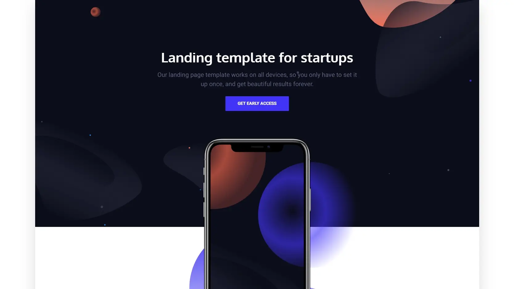 Template landing page HTML venus