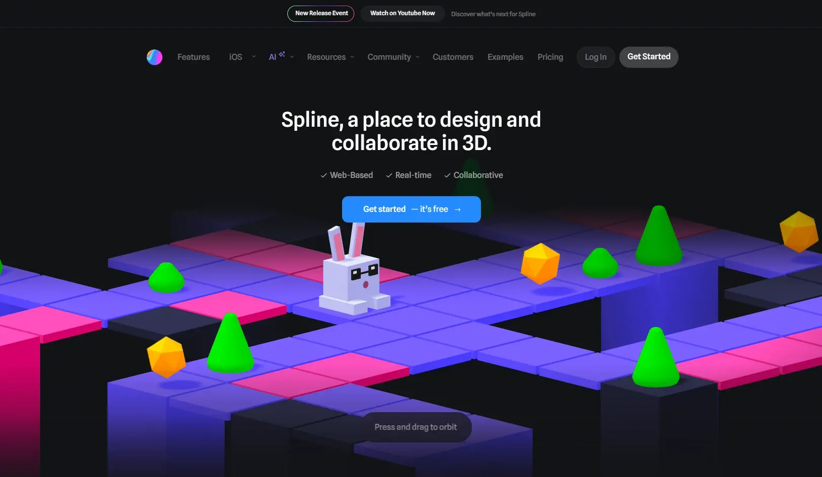 Blogduwebdesigner webdesign inspiration sites dark mode spline