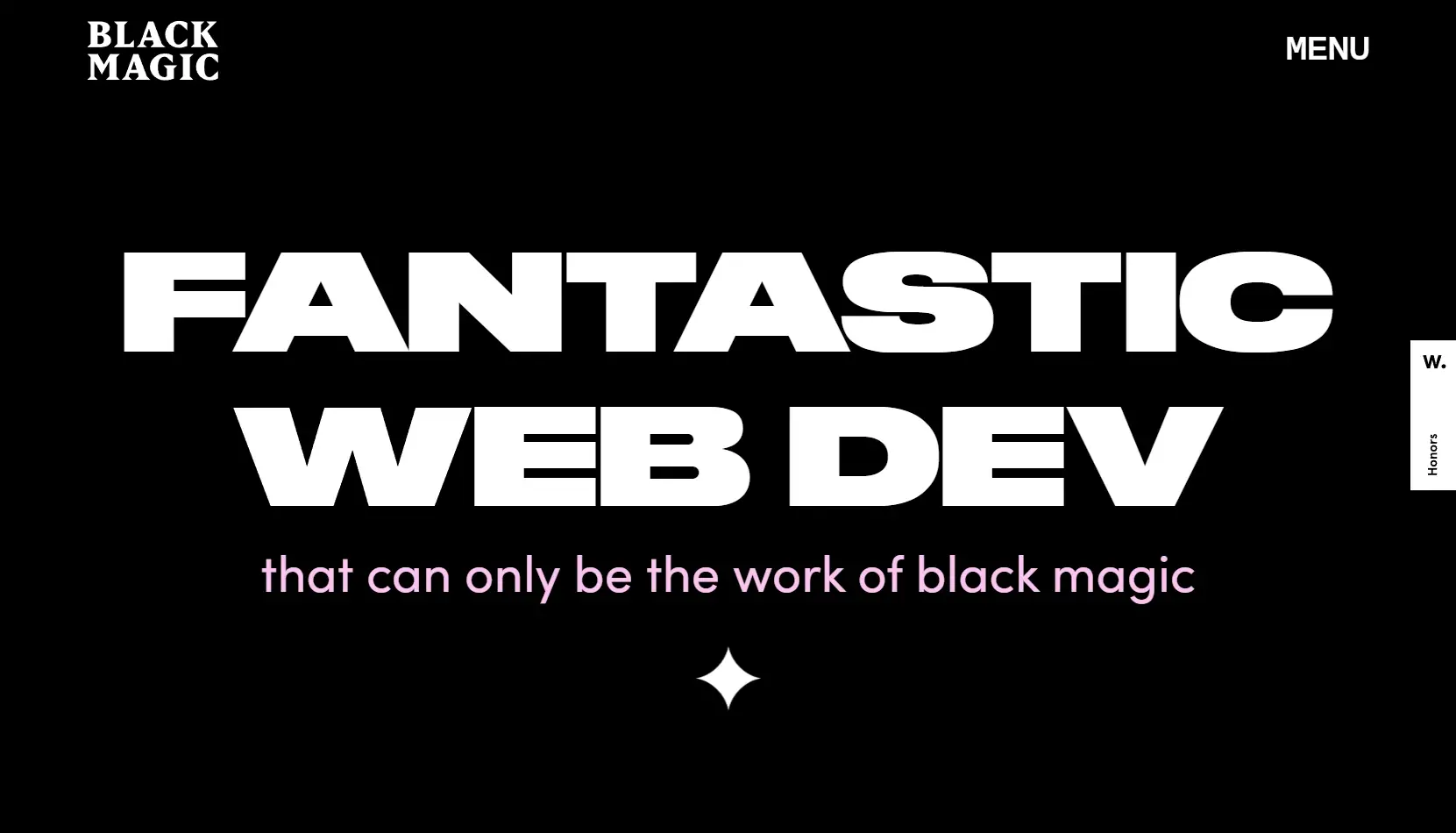 Blogduwebdesigner webdesign inspiration sites section hero typographique black magic