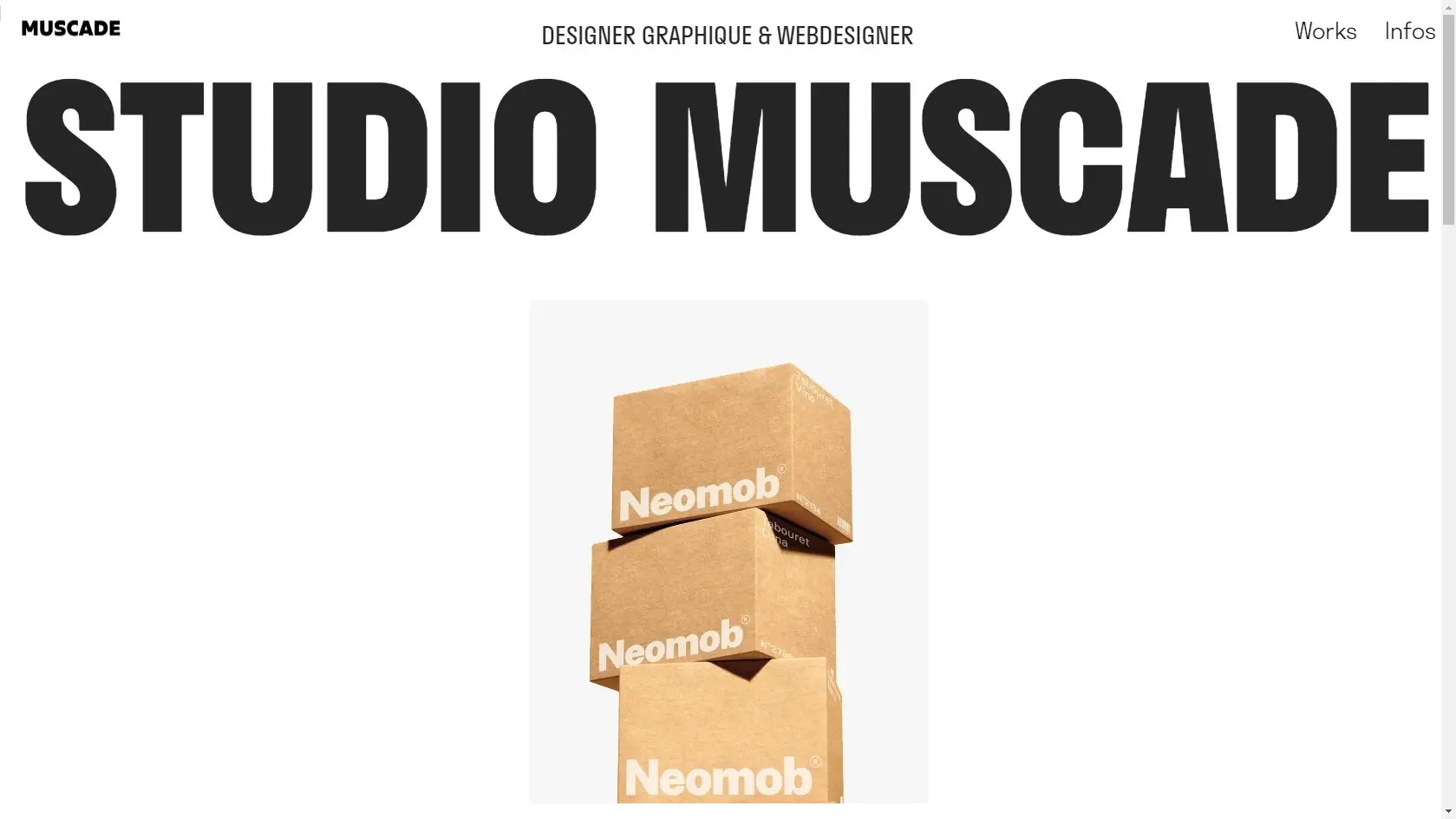 Exemple hero section typographique studio muscade