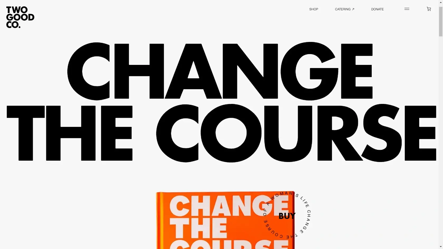 Exemple hero section typographique two good co